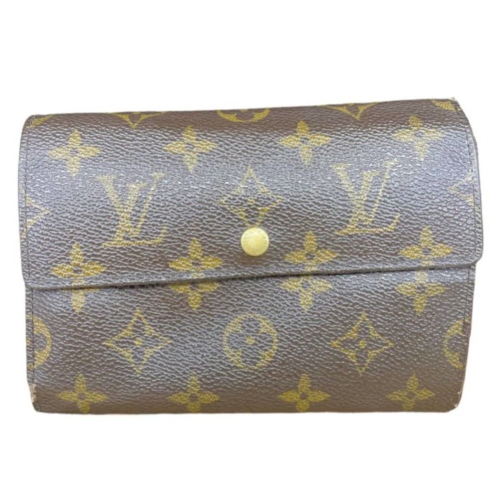 LOUIS VUITTON Monogram Canvas Leather Etui Papiers Trifold Wallet. SP1011.